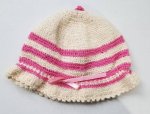 KSS Beige/Pink Crocheted Cotton Sunhat 15-16" (3-12 Months) HA-745