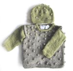 KSS Greenish Grey Toddler Pullover Popcorn Sweater & Hat 2T SW-953