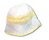 KSS White Cotton Hat with Yellow Stripe 14" (6-12 months)