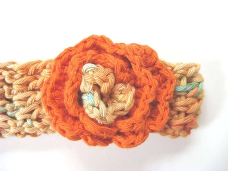 KSS Orange/Yellow Crocheted Cotton Headband 14-16