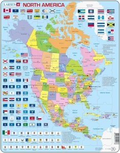 Larsen Map of North America Political Puzzle 70 pcs 022117 K17