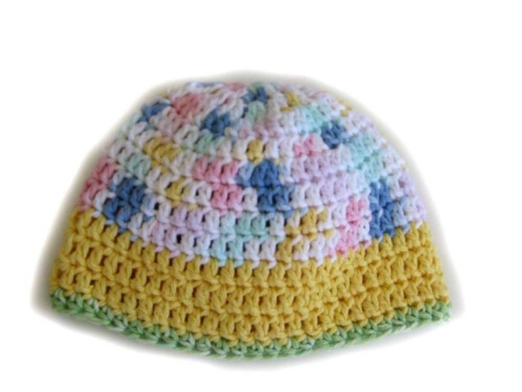 KSS Pastel Cotton Crocheted Cap 16-17" (1-2 Years) - Click Image to Close