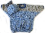 KSS Blue, Grey and White Tweed Sweater and Hat 4 Years