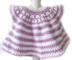 KSS Crocheted White/Lilac Cotton Baby Dress 6 Months DR-120
