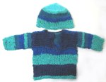 KSS Multicolored Baby Pullover Sweater with a Hat (3 Months) SW-886