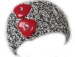 KSS Black & White Cotton Headband with Buttons 13 - 15"