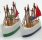 Two 3" Small Wooden Handmade Swedish Fishing Boats