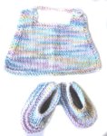 KSS Cotton Knitted Booties and Bib (6 - 9 Months)