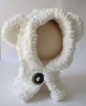 KSS White Animal Ear Hoodie Hat/Scarf in One Toddler and up