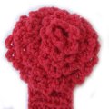 KSS Red Knitted Headband with Red Flower 14 - 16"