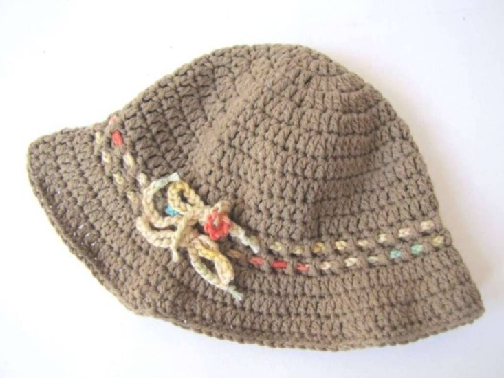 KSS Taupe Crocheted Cotton Sunhat 15-17
