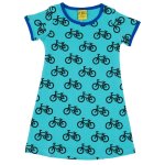 DUNS Organic Cotton "Bike Turqouise" Short Sleeve Dress (18-24 Months)