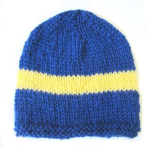KSS Blue Beanie with Swedish Colors 14-16 inch (6-12 Months)
