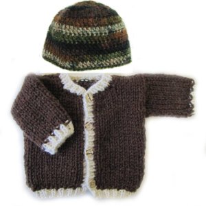 KSS Earth Colored Sweater/Jacket Brown/White (12 Months)