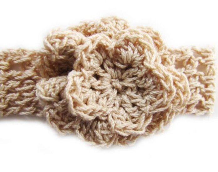 KSS Natural Crocheted Cotton Headband 15-16
