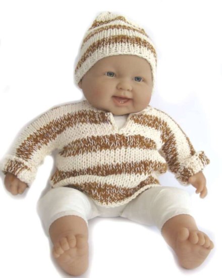 KSS Brown/Natural Cotton Sweater and Hat 6-9 Months