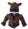 KSS Navy/Brown Sweater/Cardigan with a Animal Hat (3 Months) SW-468