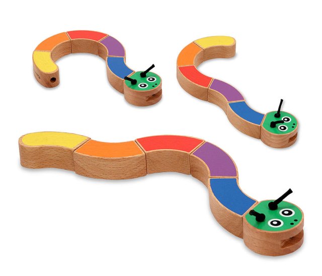 Melissa & Doug Caterpillar Wooden Grasping Toy - Click Image to Close