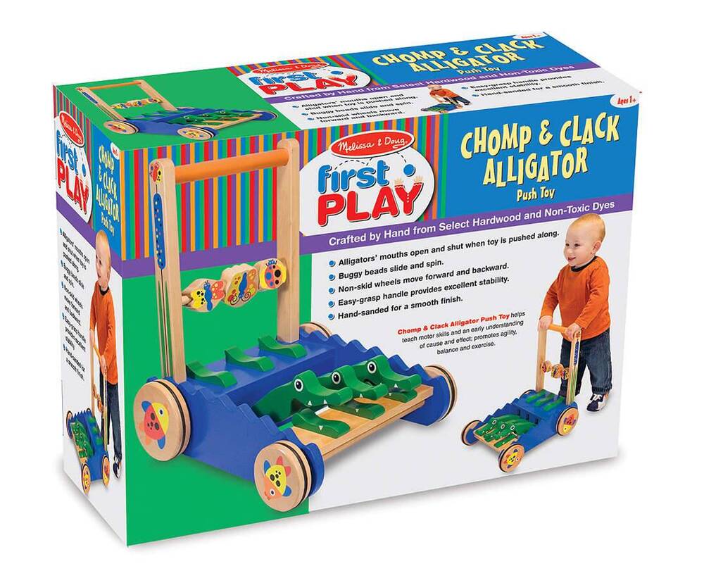 Melissa & Doug Chomp & Clack Alligator Push Toy - Click Image to Close