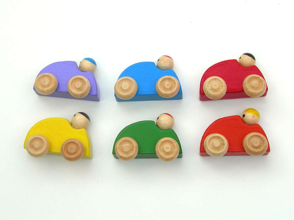 Wooden Race Cars Magnet for the fridge - Click Image to Close