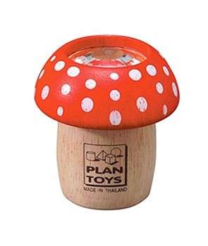PLAN Whimsical Wooden Red Mushroom-Shaped Kaleidoscope - Click Image to Close