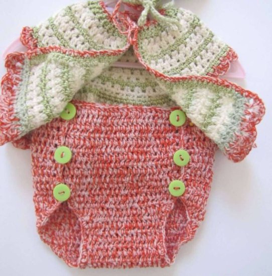 KSS Tangerine Sweater Vest, Hat & Pants (2-5 Months) - Click Image to Close