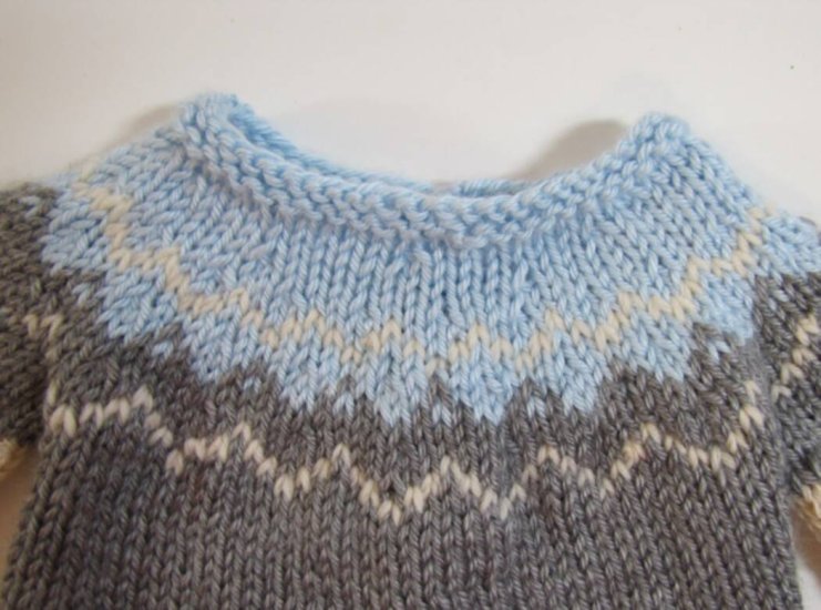 KSS Blue Fair isle Sweater and Cap 3 Months - Click Image to Close