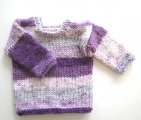 KSS Striped Soft Purple/White Toddler Sweater & Hat (12 Months) SW-692