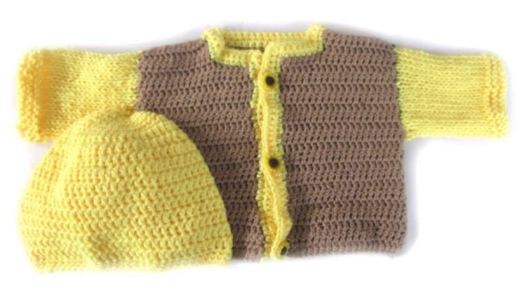 KSS Very Soft Sweater/Jacket and Cap set (3 Months) SW-423 - Click Image to Close