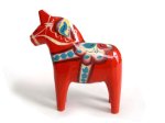 Wooden Dalahorse 4" Orange