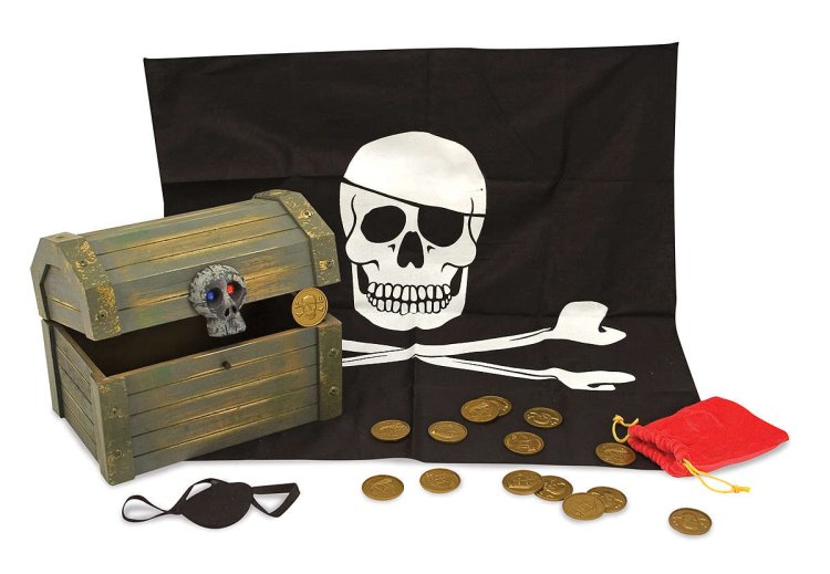Melissa & Doug Wooden Pirate Chest - Click Image to Close