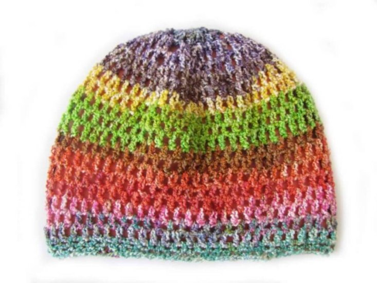 KSS Rainbow Striped Cotton Hat 14 - 16" (6 - 18 Months) HA-168 - Click Image to Close