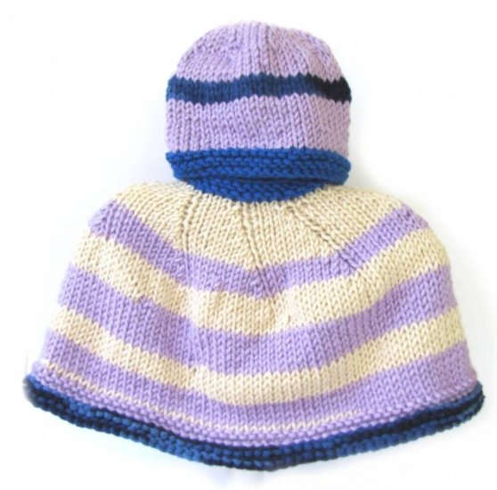 KSS Blue/Lilac Colored Kids Poncho 0 - 4 Years - Click Image to Close