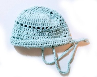 KSS Light blue Cotton Hat with Ties (3 Months) HA-764