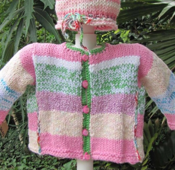KSS Multicolored Cotton Sweater/Cardigan Set (12 Months) - Click Image to Close