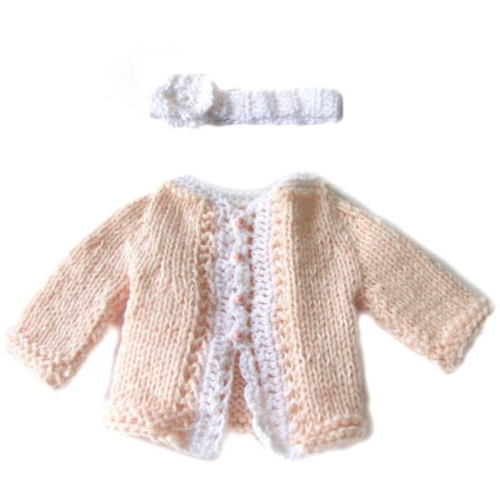 KSS Pink/White Sweater/Jacket 6-9 Months - Click Image to Close