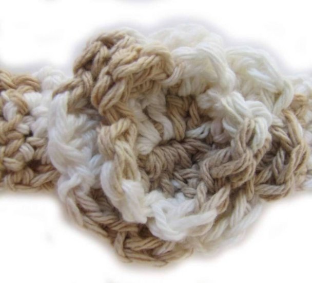 KSS Brown/Beige Crocheted Cotton Headband 16-18