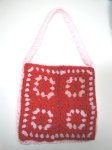 KSS Handmade Kids/Adults Lined Pink/Red Crochet Shoulder Bag TO-117 [