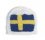 KSS Whte Beanie with a Swedish Flag 15" (6-18 Months) HA-546