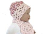 KSS Light Pink Knitted Hat and Scarf Set 16-17" (1-2 Years)