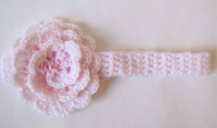 KSS Pink Crocheted Cotton Headband 14-17