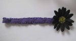 KSS Purple Elastic Black Flower Headband 16 - 18" (2 - 3 Years)