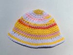 KSS White/Yellow Crocheted Cotton Sunhat 13-15" (0-6 Months) HA-791