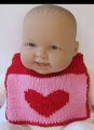 KSS Pink Colored Cotton Bib with a Heart