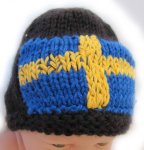 KSS Black Acrylic Hat with the Swedish Flag 10-12" (0 - 3 Months)