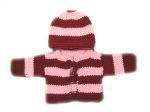 KSS Pink/Red Sweater/Jacket with a Hat (3 Months) SW-966