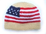 KSS Beige Beanie with US Flag 17" (Toddler & up) HA-803
