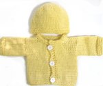 KSS Yellow Cardigan and Hat 3 Months SW-634