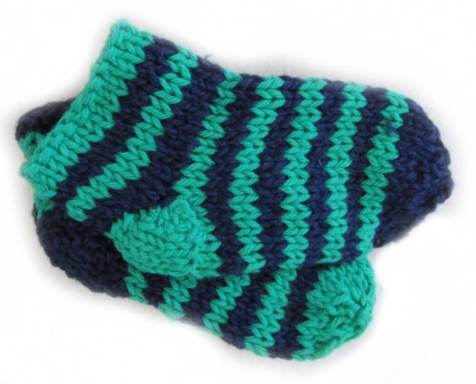 KSS Blue/Green Baby Booties and Hat Set (3 Months) HA-525 - Click Image to Close