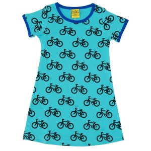 DUNS Organic Cotton "Bike Turqouise" Short Sleeve Dress (18-24 Months)